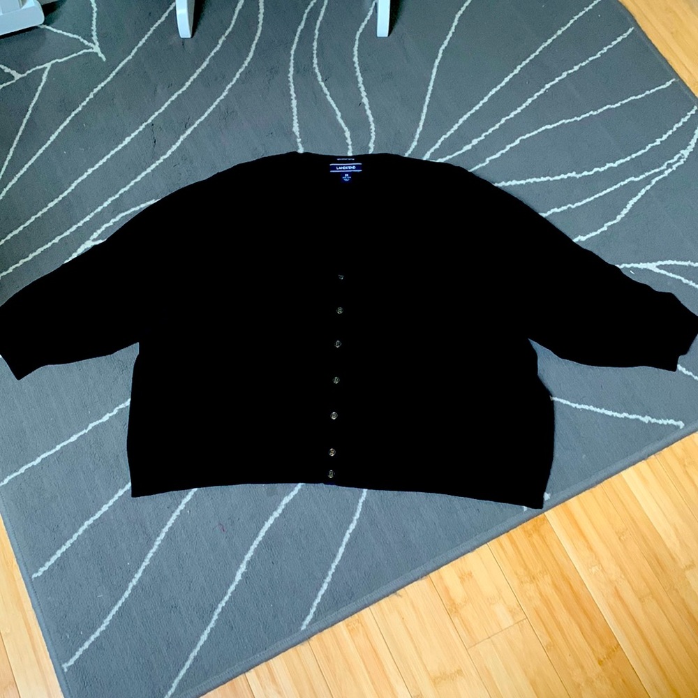 Lands End 3/4 sleeve cardigan with decorative buttons